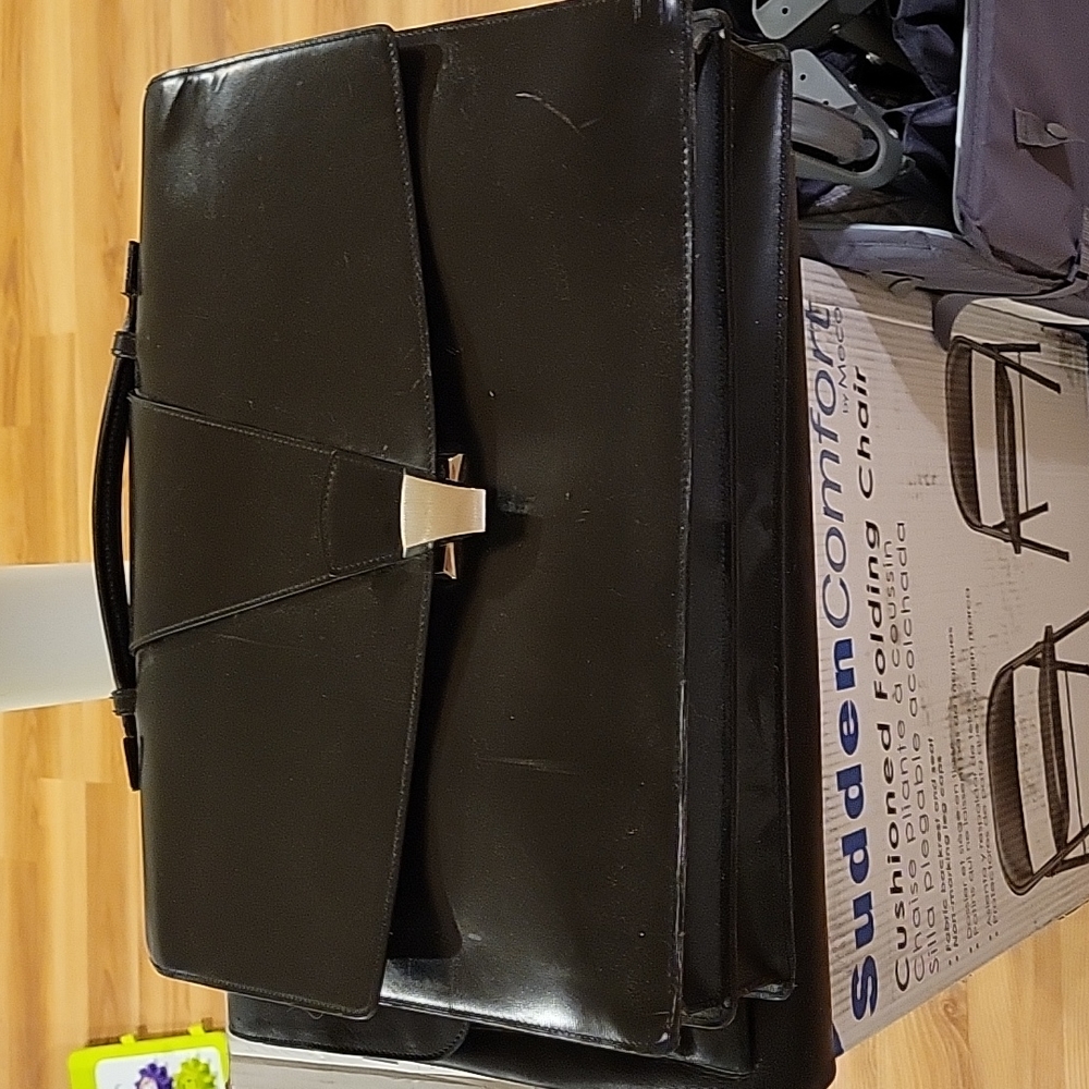 Cartier black leather briefcase